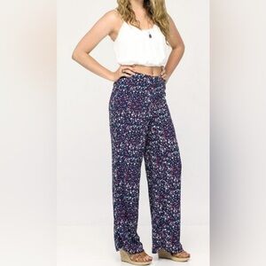 Paisley Palazzo Pleated Boho Pants Size M